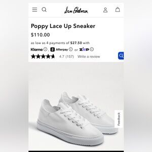 Sam Edelman White Poppy Lace Up Sneakers